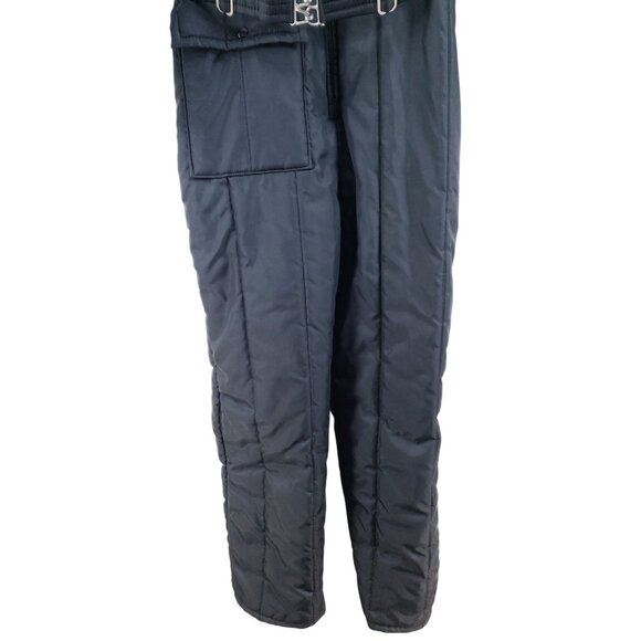 Vintage Insulated Snow Suit Coveralls Womens Size 12-14 Black Nylon Blend - Picture 5 of 10